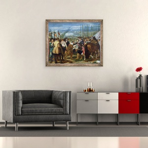 Tablou inramat - Diego Rodriguez de Silva y Velazquez - Capitularea lui Breda, 1625, 50 x 60 cm - Img 2