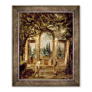 Tablou inramat - Diego Rodriguez de Silva y Velazquez - Gradinile vilei Medici din Roma, 70 x 85 cm