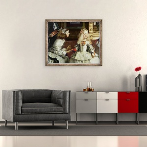 Tablou inramat - Diego Rodriguez de Silva y Velazquez - Las Meninas sau Familia lui Filip al IV-lea, detaliu II, 50 x 60 cm - Img 2