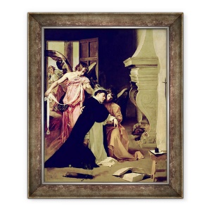Tablou inramat - Diego Rodriguez de Silva y Velazquez - Tentatia Sfantului Toma Aquinas, 70 x 85 cm