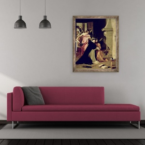 Tablou inramat - Diego Rodriguez de Silva y Velazquez - Tentatia Sfantului Toma Aquinas, 50 x 60 cm - Img 2