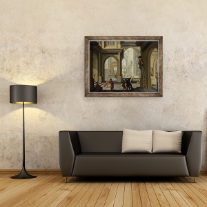 Tablou inramat - Dirck van Delen - Iconoclasm intr-o biserica, 60 x 80 cm - Img 2