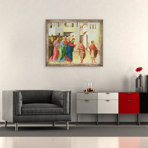 Tablou inramat - Duccio di Buoninsegna - Isus deschide ochii unui om nascut orb, 50 x 60 cm - Img 2