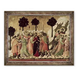 Tablou inramat - Duccio di Buoninsegna - Maesta, Tradarea lui Hristos, 70 x 90 cm