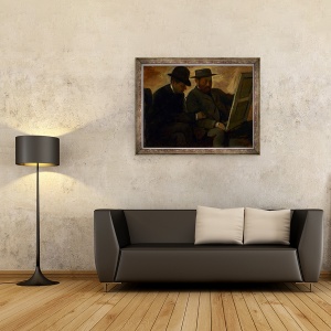 Tablou inramat - Edgar Degas - Paul Lafond si Alphonse Cherfils Examinarea unei Picturi, 60 x 80 cm - Img 2