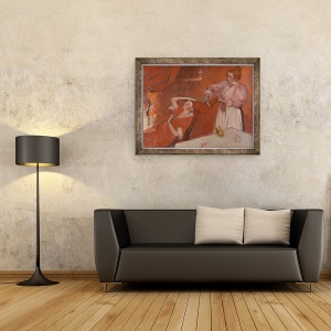 Tablou inramat - Edgar Degas - Pieptanarea parului La Coiffure, 60 x 80 cm - Img 2