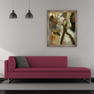 Tablou inramat - Edgar Degas - Portret dupa Balul Costumului Portretul Madame Dietz-Monnin, 50 x 60 cm - Img 2