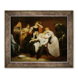 Tablou inramat - Edouard Cibot - Charles-Ferdinand de France 1778-1820 in cutia sa la opera de pe Rue de Richelieu, dupa ce a fost injunghiat de Louis Louvel, 70 x 85 cm