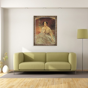Tablou inramat - Edouard Louis Dubufe - Portretul Contesei De Hallez-Claparede, 60 x 80 cm - Img 2