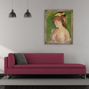 Tablou inramat - Edouard Manet - Blonda cu sanii goi, 50 x 60 cm - Img 2