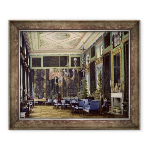 Tablou inramat - Eduard Hau - Camera chinezeasca in Marele Palat din tarskoye Selo, 50 x 60 cm