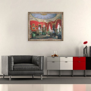 Tablou inramat - Eduard Hau - Interiorul Palatului de Iarna, 50 x 60 cm - Img 2