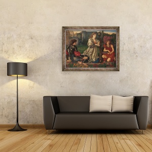 Tablou inramat - Edward Coley Burne-Jones - Cantecul de dragoste, 60 x 80 cm - Img 2