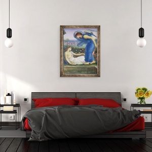 Tablou inramat - Edward Coley Burne-Jones - Cupidon si Psyche, 70 x 90 cm - Img 3