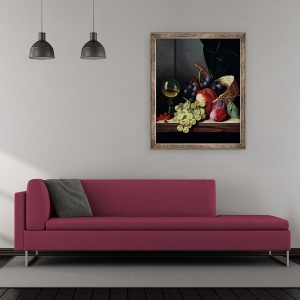 Tablou inramat - Edward Ladell - Struguri si prune, 50 x 60 cm - Img 2