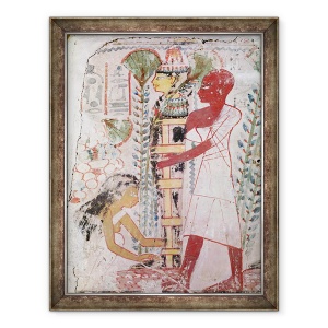 Tablou inramat - Egyptian 18th Dynasty - Pregatirea unei mumii pentru o ceremonie de purificare, dintr-un mormant din Teba, 70 x 90 cm