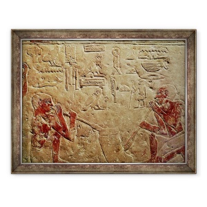 Tablou inramat - Egyptian 6th Dynasty - Relief ilustrand suflante de sticla, din Mastaba lui Kaemrehu, Saqara, Vechiul Regat, 60 x 80 cm