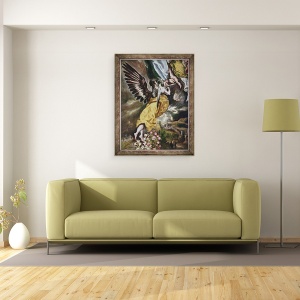 Tablou inramat - El Greco - Conceptia Imaculata detaliu de inger, flori, 60 x 80 cm - Img 2