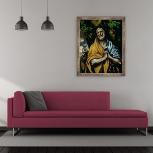 Tablou inramat - El Greco - Lacrimile Sfantului Petru, 50 x 60 cm - Img 2