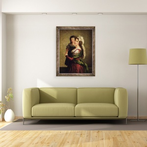 Tablou inramat - Elisabeth Louise Vigee-Lebrun - Madame Rousseau si fiica ei, 60 x 80 cm - Img 2
