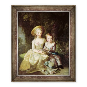 Tablou inramat - Elisabeth Louise Vigee-Lebrun - Portrete infantile cu Marie-Tereza Charlotte a Frantei 1778-1851, viitoarea Ducesa de Angouleme si Louis-Joseph-Xavier al Frantei, 50 x 60 cm