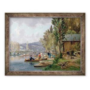 Tablou inramat - Emile-Edme Laborne - Bougival, 60 x 80 cm