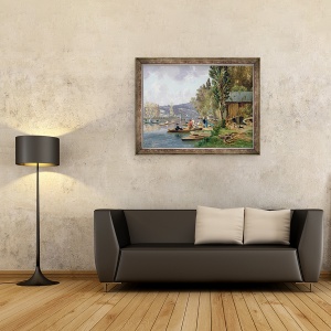Tablou inramat - Emile-Edme Laborne - Bougival, 60 x 80 cm - Img 2