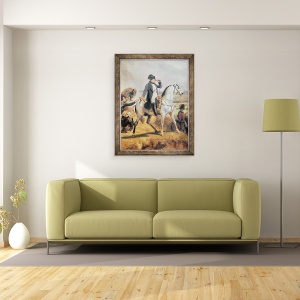 Tablou inramat - Emile Jean Horace Vernet - Detaliu al lui Napoleon din Batalia de la Wagram, 6 iulie 1809, 60 x 80 cm - Img 2