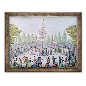 Tablou inramat - Etienne Bericourt - Plantatia unui copac al Libertatii in timpul Revolutiei, 70 x 90 cm