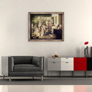 Tablou inramat - Etienne Jeaurat - Sosirea Wetnurses, 70 x 85 cm - Img 2