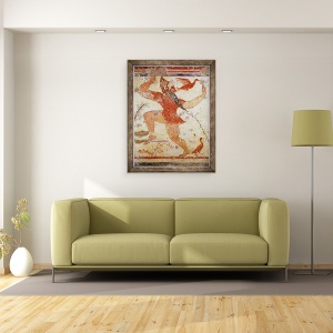 Tablou inramat - Etruscan - Dansul lui Phersu, din Mormantul Augurilor, 60 x 80 cm - Img 2