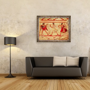 Tablou inramat - Etruscan - Muzicieni etrusci, 60 x 80 cm - Img 2