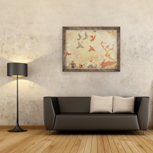Tablou inramat - Etruscan - Vanator de pasari, din Mormantul Vanatorii si Pescuitul, 70 x 90 cm - Img 2