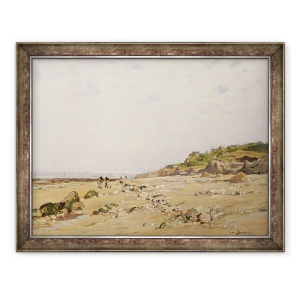 Tablou inramat - Eugene Bourgeois - Plaja de la Villerville, 60 x 80 cm