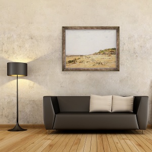 Tablou inramat - Eugene Bourgeois - Plaja de la Villerville, 60 x 80 cm - Img 2