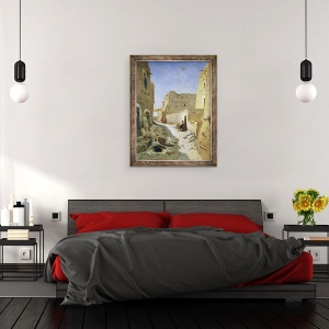 Tablou inramat - Eugene Fromentin - Drumul Bab-El-Gharbi, Laghouat, 70 x 90 cm - Img 3