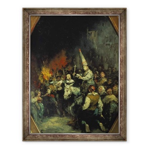 Tablou inramat - Eugenio Lucas Velazquez - Blestemat de Inchizitie, 70 x 90 cm
