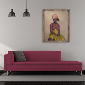 Tablou inramat - Felix Edouard Vallotton - Femeie africana, 50 x 60 cm - Img 2