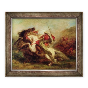 Tablou inramat - Ferdinand Victor Eugene Delacroix - Coliziunea Calaretilor mauri, 70 x 85 cm