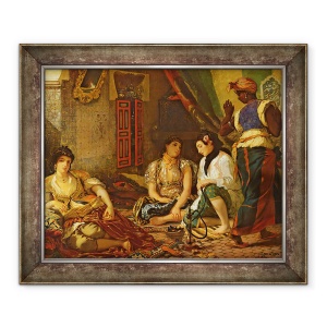 Tablou inramat - Ferdinand Victor Eugene Delacroix - Femeile din Alger in apartamentul lor, 50 x 60 cm
