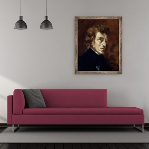 Tablou inramat - Ferdinand Victor Eugene Delacroix - Frederic Chopin 1810-49 1838, 50 x 60 cm - Img 2
