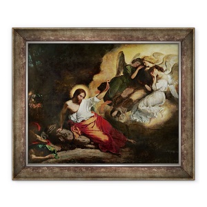 Tablou inramat - Ferdinand Victor Eugene Delacroix - Hristos in Gradina Maslinilor, 50 x 60 cm