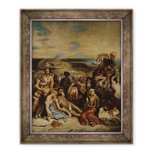 Tablou inramat - Ferdinand Victor Eugene Delacroix - Scenele masacrului din Chios, 70 x 85 cm