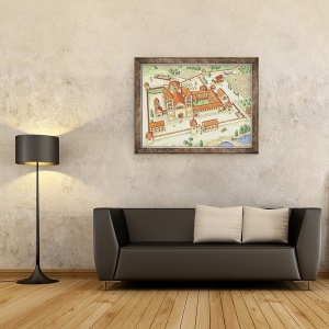 Tablou inramat - Fernando Aznar Cenamor - Abbey romanic. Model, 70 x 90 cm - Img 2