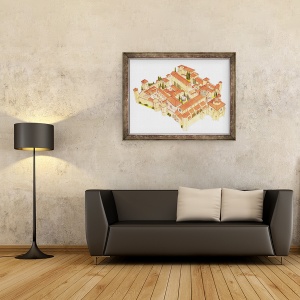 Tablou inramat - Fernando Aznar Cenamor - Manastirea Poblet. Catalonia, 60 x 80 cm - Img 2