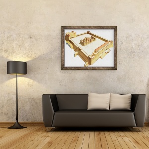 Tablou inramat - Fernando Aznar Cenamor - Templul din Ierusalim. Templul lui Irod, 60 x 80 cm - Img 2