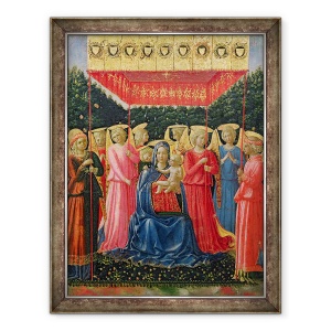 Tablou inramat - Fra Angelico - Fecioara si Pruncul cu ingeri, 60 x 80 cm