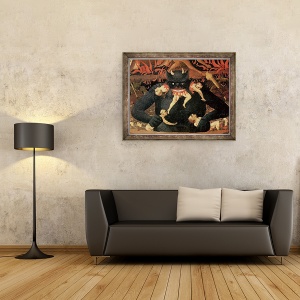 Tablou inramat - Fra Angelico - Judecata de Apoi, detaliu al Satanei devorand pe cei blestemati in iad, 60 x 80 cm - Img 2
