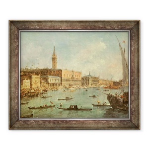 Tablou inramat - Francesco Guardi - Palatul Dogilor si Molo din Bazinul San Marco, Venetia, 50 x 60 cm