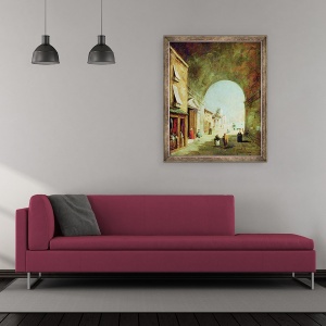 Tablou inramat - Francesco Guardi - Vedere spre o strada venetiana, 50 x 60 cm - Img 2